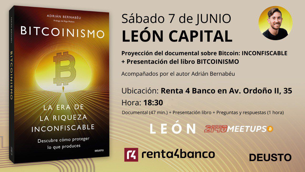 Proyección del Documental Inconfiscable  + Presentacion del libro Bitcoinismo